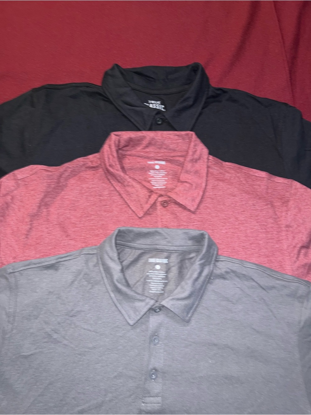 True Classic Polo Shirt - Black,Maroon,Gray size Large